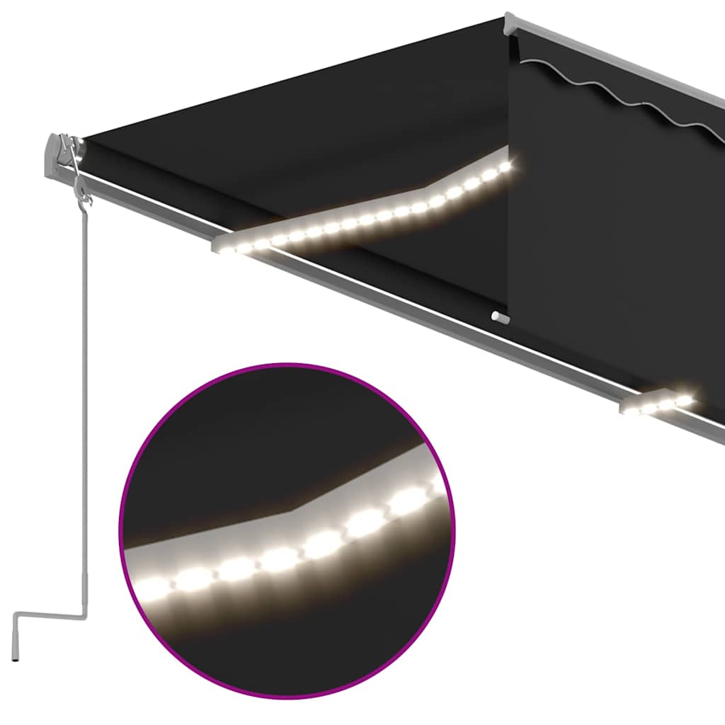 Tenda da Sole Automatica LED Sensore Vento 3,5x2,5 m Antracite | homemem39