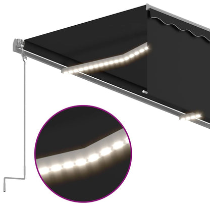 Tenda da Sole Automatica LED Sensore Vento 3,5x2,5 m Antracite | homemem39