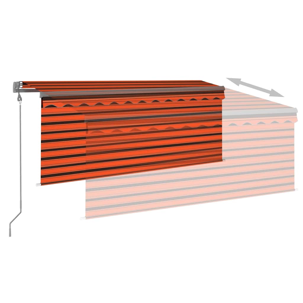 Tenda Automatica ParasoleLEDSensoreVento 3,5x2,5m ArancioMarrone | homemem39