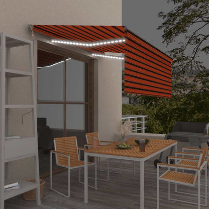Tenda Automatica ParasoleLEDSensoreVento 3,5x2,5m ArancioMarrone | homemem39