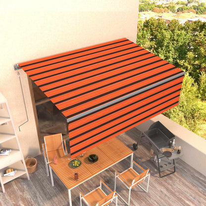 Tenda da Sole Retrattile Automatica 4,5x3m Arancione e Marrone - homemem39