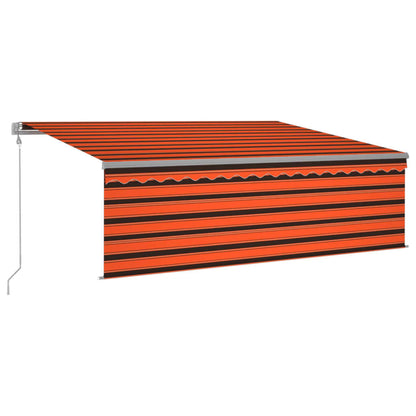 Tenda Automatica LED Sensore Vento 4,5x3 m Arancione e Marrone | homemem39