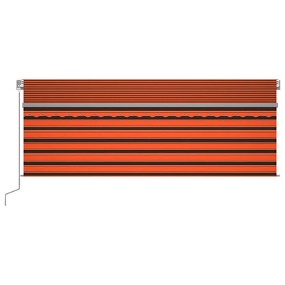 Tenda Automatica LED Sensore Vento 4,5x3 m Arancione e Marrone | homemem39
