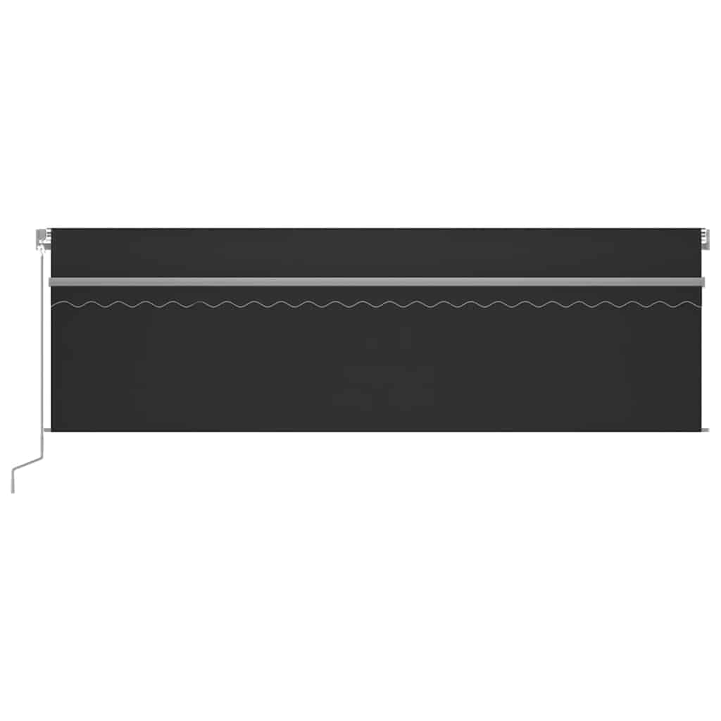 Tenda Sole Retrattile Manuale Parasole LED 5x3m Antracite | homemem39
