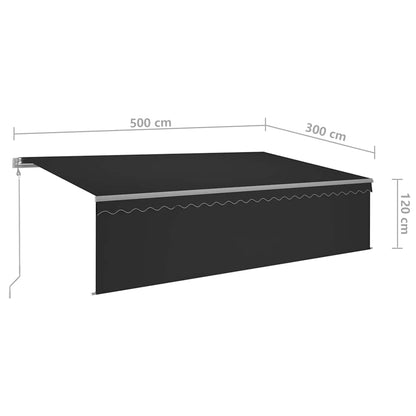 Tenda Sole Retrattile Automatica Parasole 5x3 m Antracite | homemem39