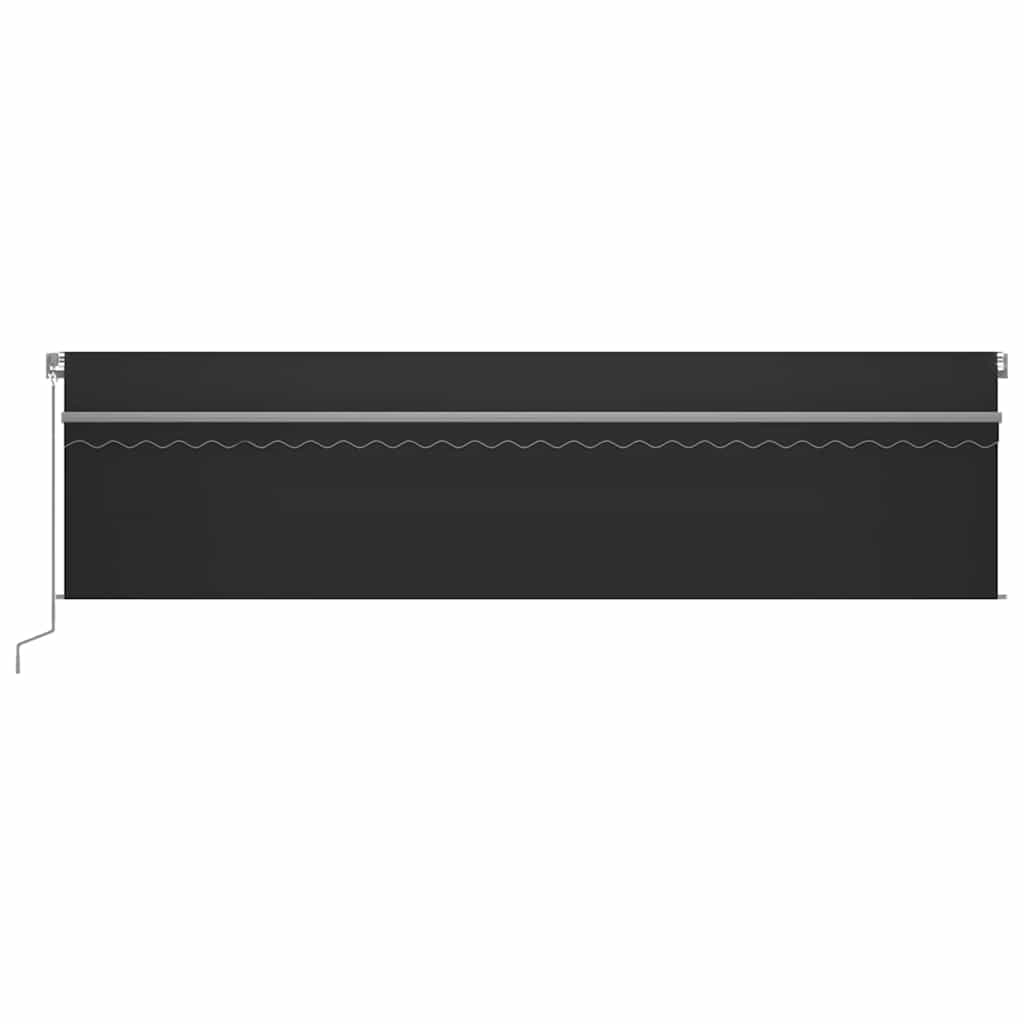 Tenda da Sole Retrattile Manuale con LED 6x3 m Antracite | homemem39