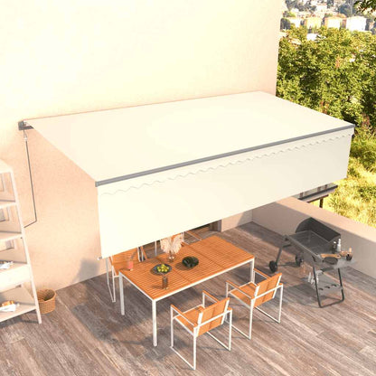 Tenda da Sole Retrattile Automatica con Parasole 6x3 m Crema | homemem39