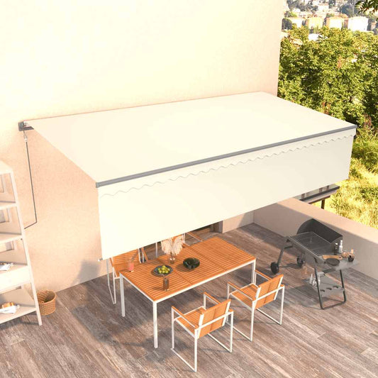 Tenda da Sole Retrattile Automatica con Parasole 6x3 m Crema | homemem39