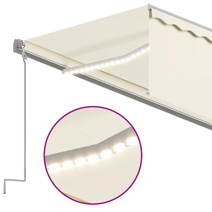 Tenda Automatica con Parasole LED e Sensore Vento 6x3 m Crema | homemem39