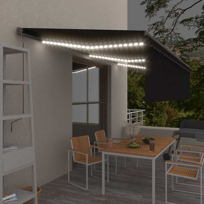 Tenda Automatica con Parasole Sensore Vento e LED 6x3 Antracite | homemem39