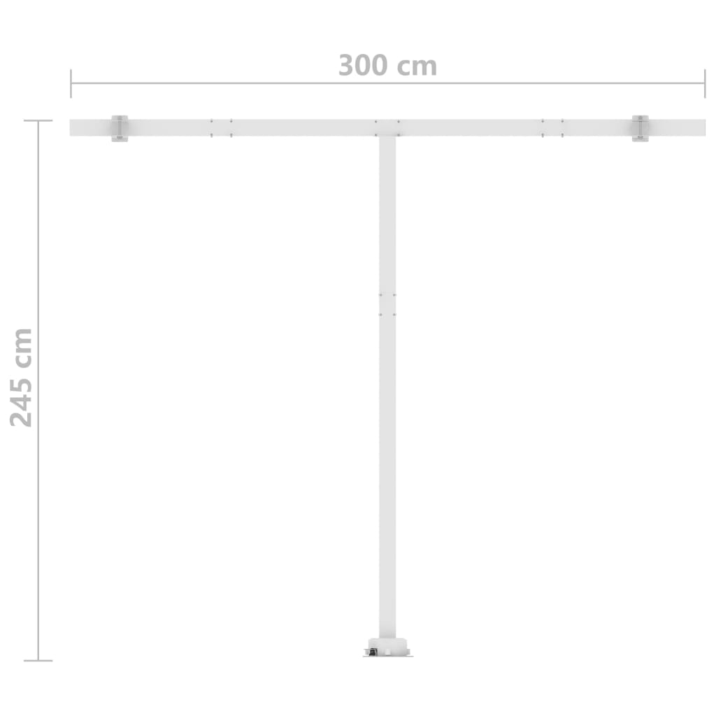 Tenda da Sole Manuale con LED 300x250 cm Gialla e Bianca