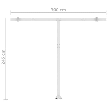 Tenda da Sole Manuale con LED 300x250 cm Gialla e Bianca