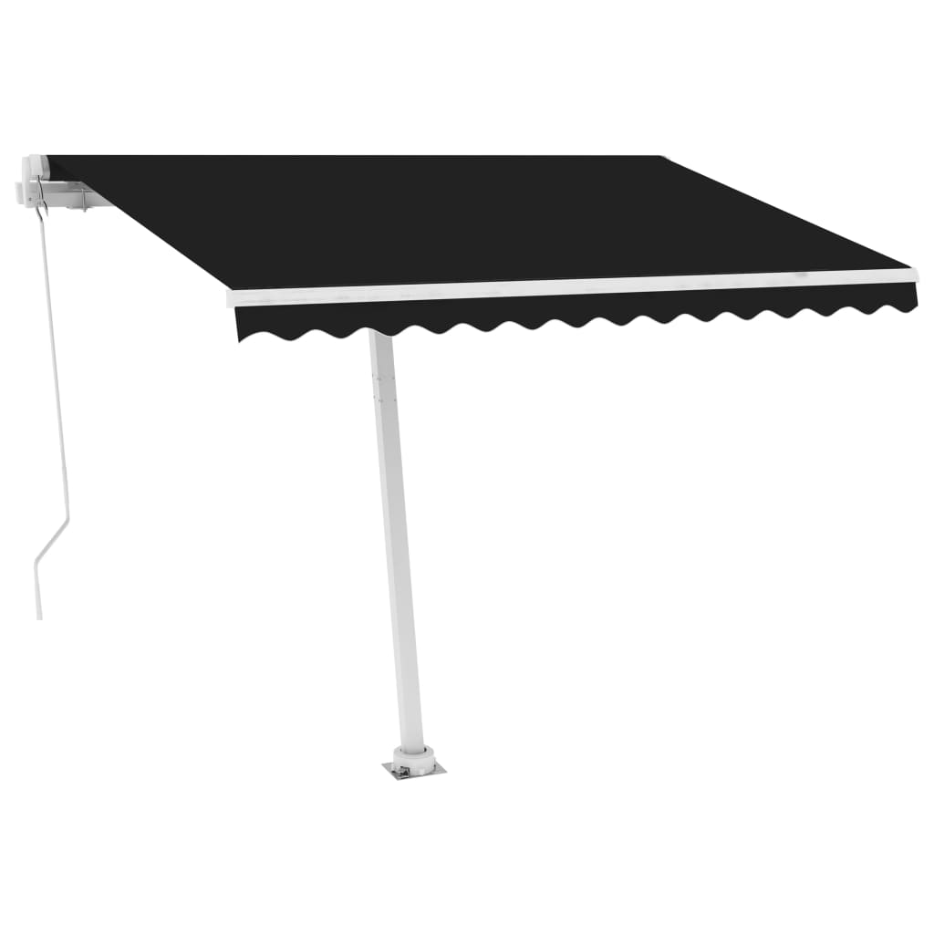 Tenda da Sole Retrattile Manuale con LED 300x250 cm Antracite