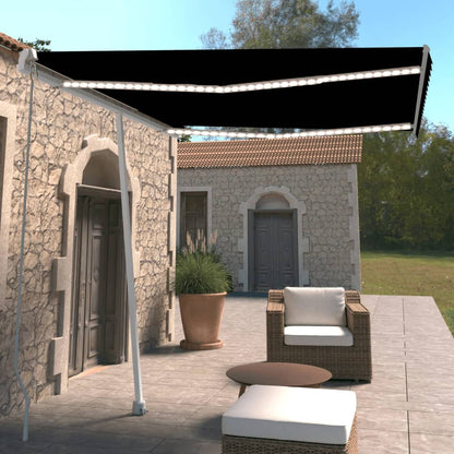 Tenda da Sole Retrattile Manuale con LED 300x250 cm Antracite