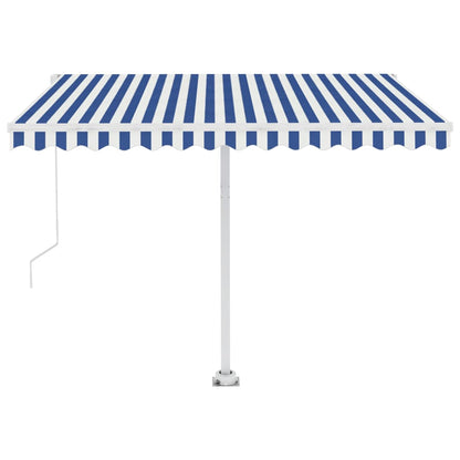 Tenda da Sole Automatica Autoportante 300x250 cm Blu e Bianca - homemem39