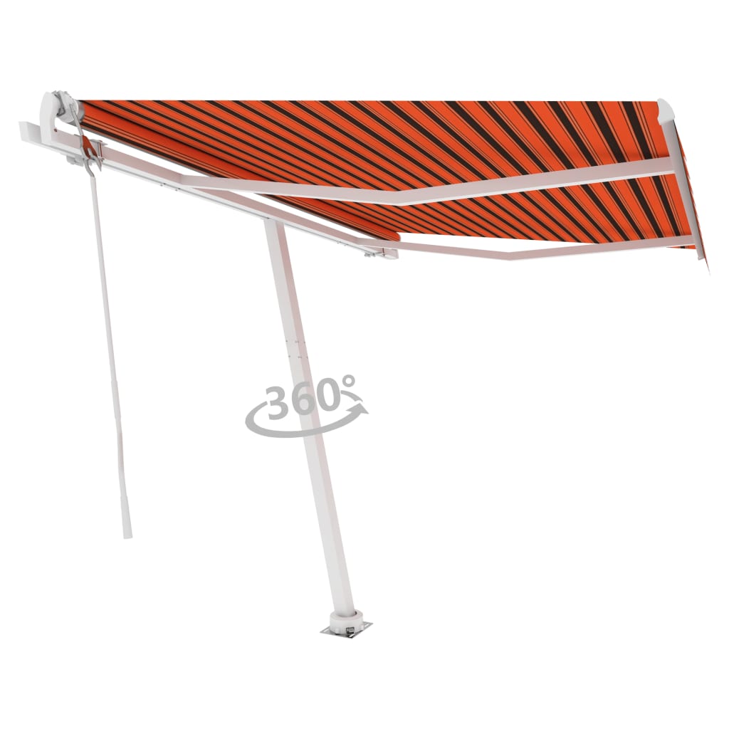 Tenda da Sole Automatica Autoportante 300x250cm Arancio Marrone - homemem39