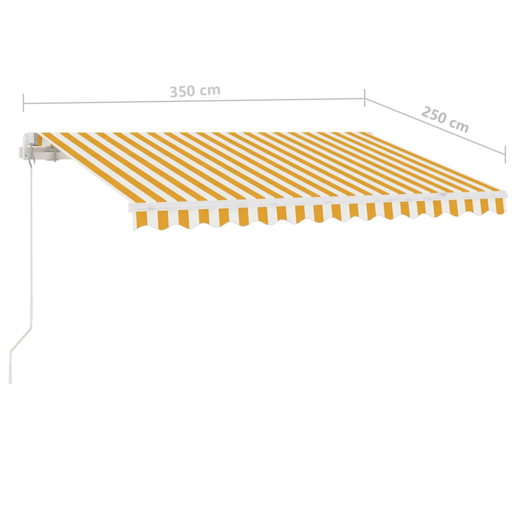 Tenda da Sole Autoportante Manuale 350x250 cm Gialla/Bianca