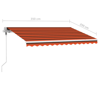 Tenda da Sole Retrattile Manuale 350x250 cm Arancione e Marrone