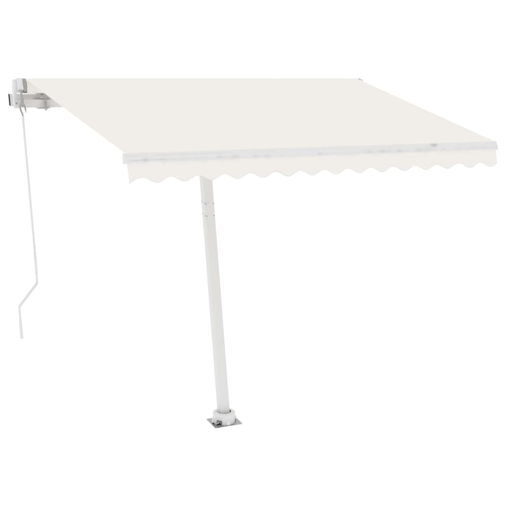 Tenda da Sole Retrattile Manuale con LED 350x250 cm Crema