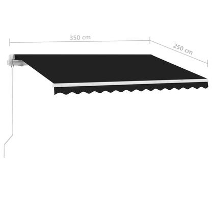 Tenda da Sole Retrattile Manuale con LED 300x250 cm Antracite