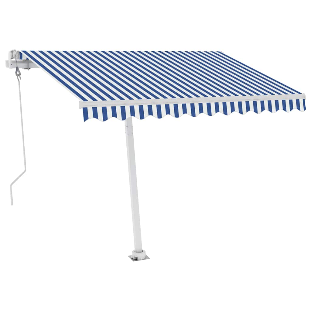 Tenda da Sole Automatica Autoportante 350x250 cm Blu e Bianca - homemem39