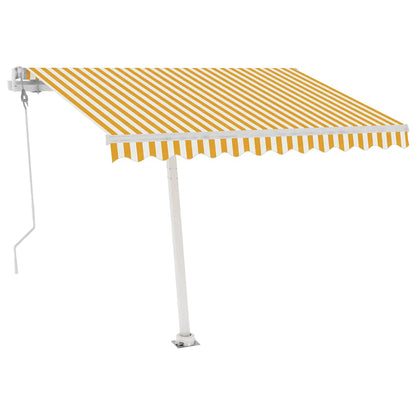 Tenda da Sole Autoportante Automatica 350x250 cm Gialla Bianca - homemem39