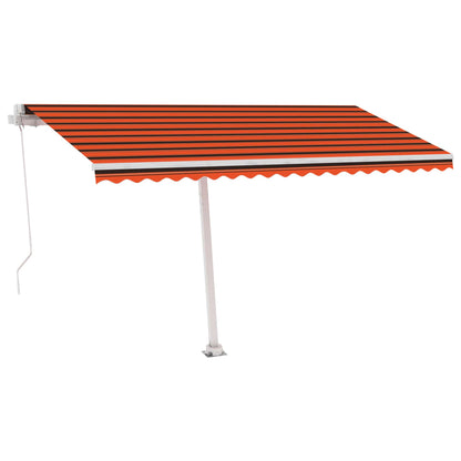 Tenda da Sole Manuale con Palo 400x300 cm Arancione/Marrone