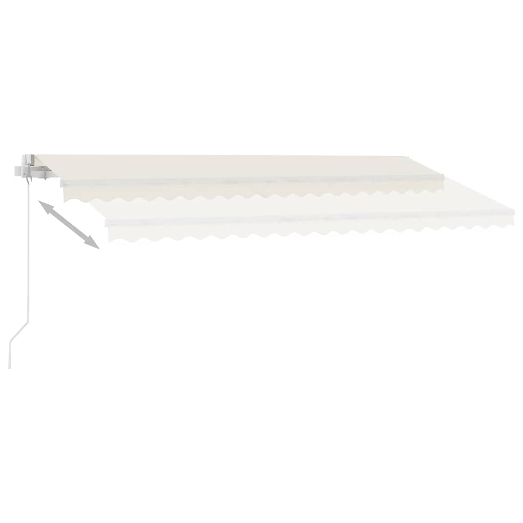 Tenda da Sole Retrattile Manuale con LED 400x300 cm Crema - homemem39