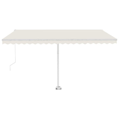 Tenda da Sole Retrattile Manuale con LED 400x300 cm Crema - homemem39