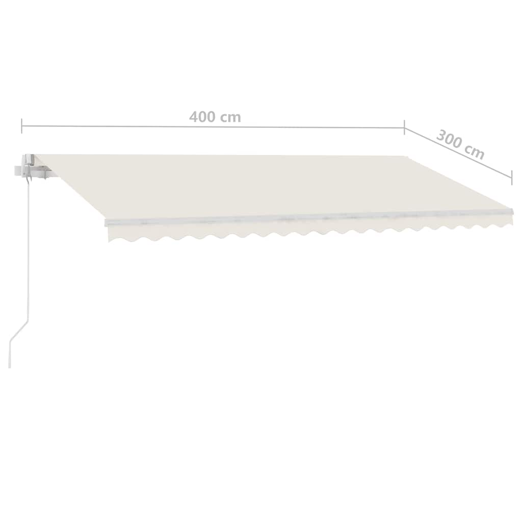 Tenda da Sole Retrattile Manuale con LED 400x300 cm Crema