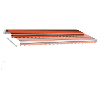 Tenda da Sole Retrattile Manuale LED 400x300 cm Arancio Marrone