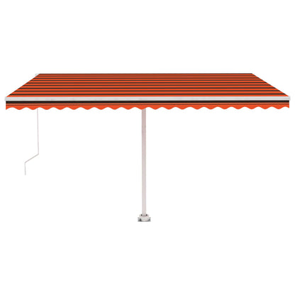 Tenda da Sole Retrattile Manuale LED 400x300 cm Arancio Marrone - homemem39