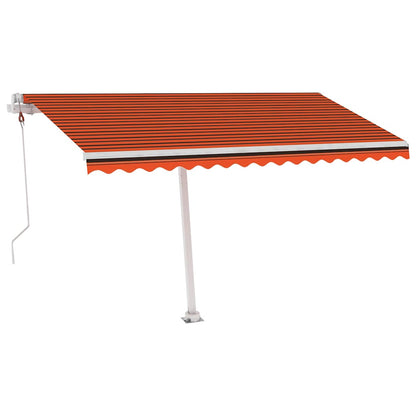 Tenda Retrattile Automatica con Palo 400x300 cm Arancio Marrone - homemem39