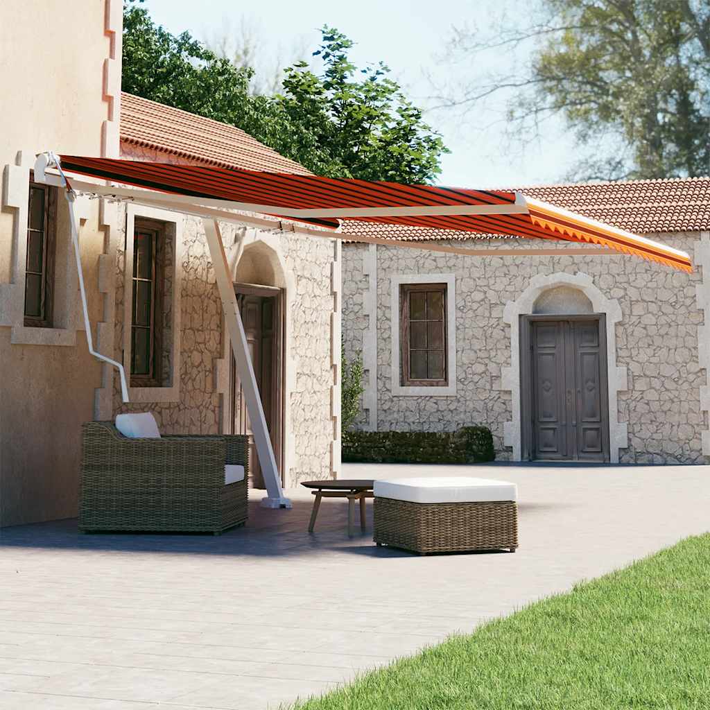 Tenda Retrattile Automatica con Palo 400x300 cm Arancio Marrone - homemem39