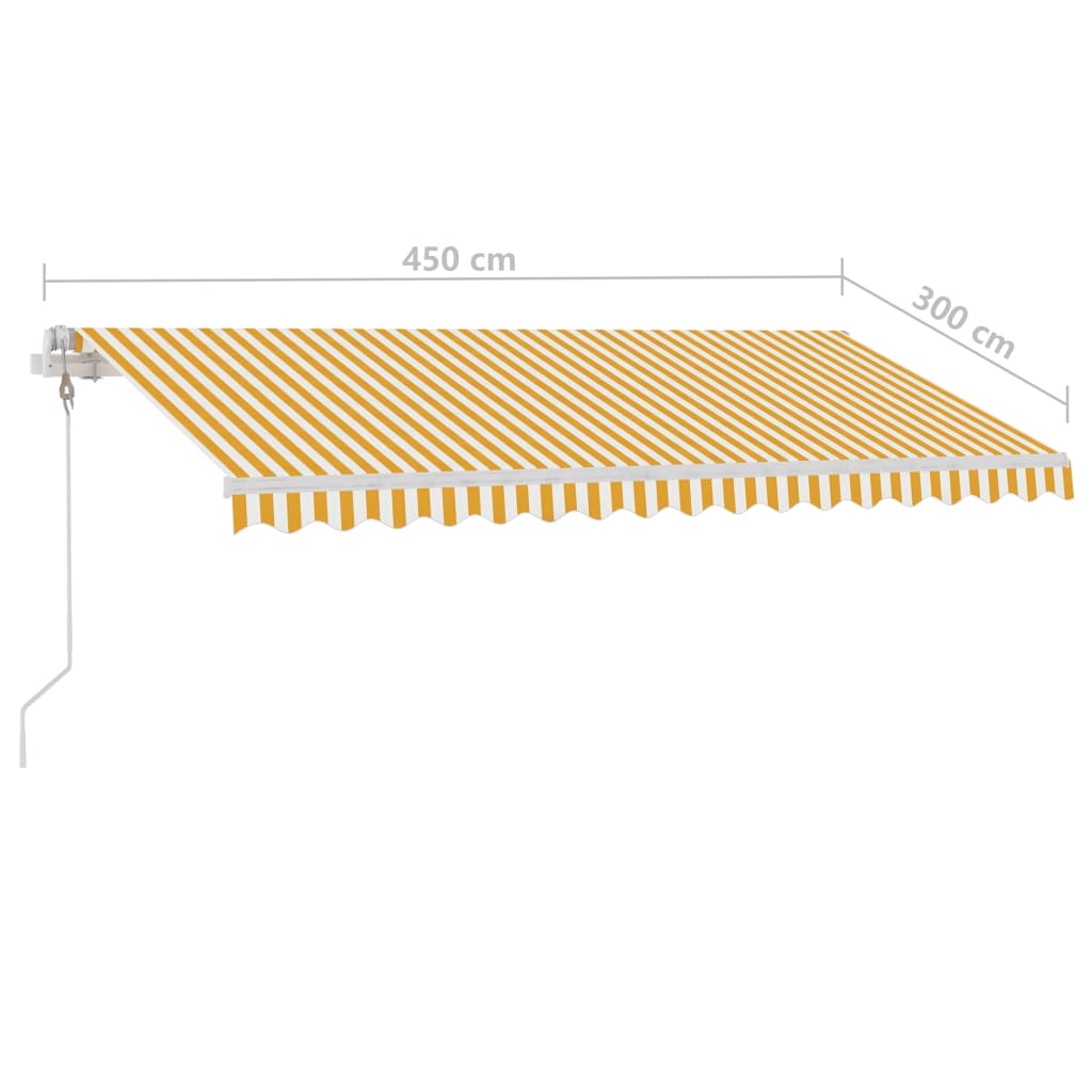 Tenda da Sole Autoportante Automatica 450x300 cm Gialla Bianca - homemem39