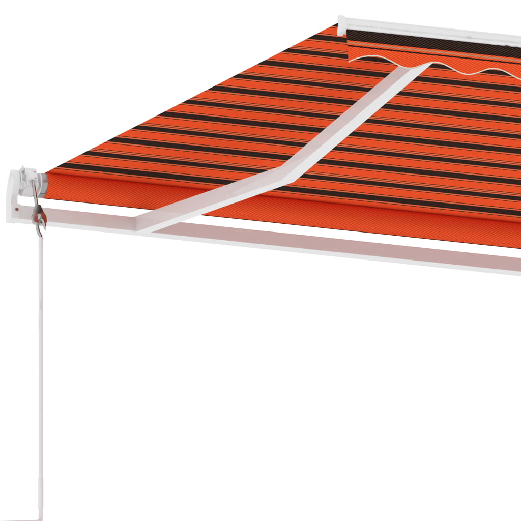 Tenda Retrattile Automatica con Palo 450x300 cm Arancio Marrone - homemem39