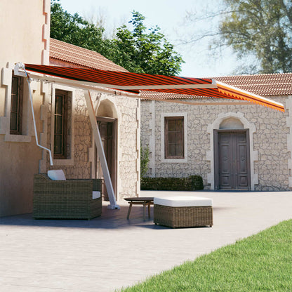 Tenda Retrattile Automatica con Palo 450x300 cm Arancio Marrone - homemem39