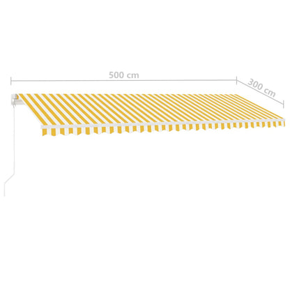 Tenda da Sole Autoportante Manuale 500x300 cm Gialla Bianca