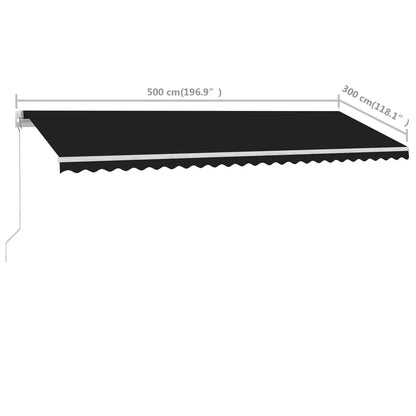 Tenda Sole Retrattile Manuale 500x300 cm Antracite