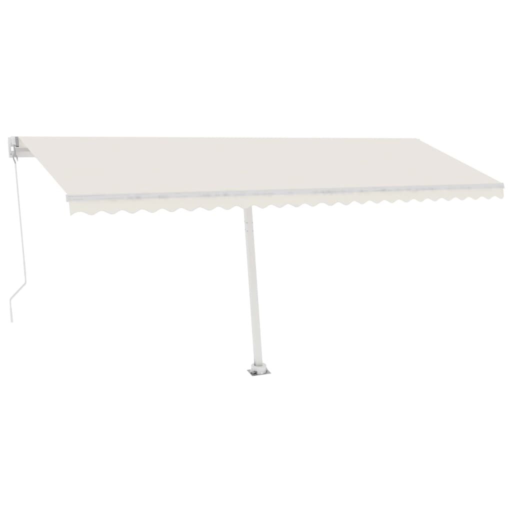 Tenda da Sole Retrattile Manuale con LED 500x300 cm Crema