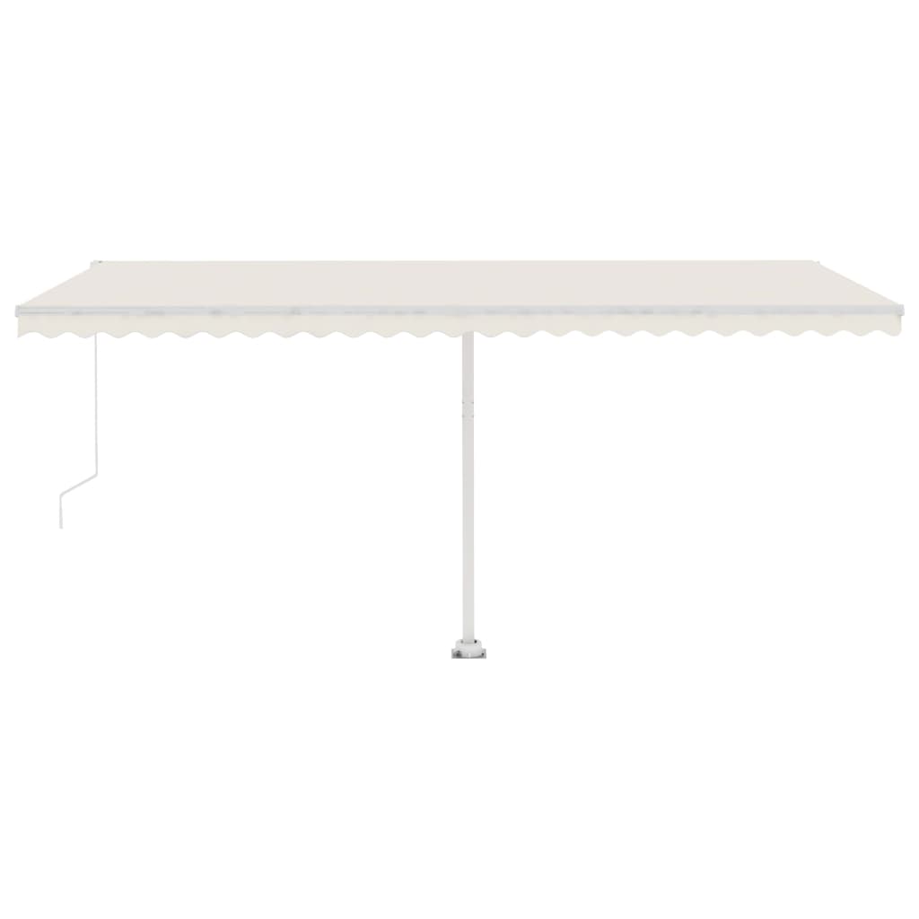 Tenda da Sole Retrattile Manuale con LED 500x300 cm Crema