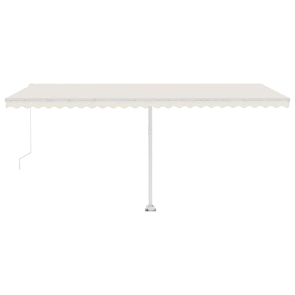 Tenda da Sole Retrattile Manuale con LED 500x300 cm Crema