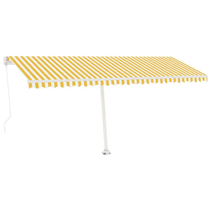 Tenda da Sole Retrattile Manuale LED 500x300 cm Gialla Bianca - homemem39