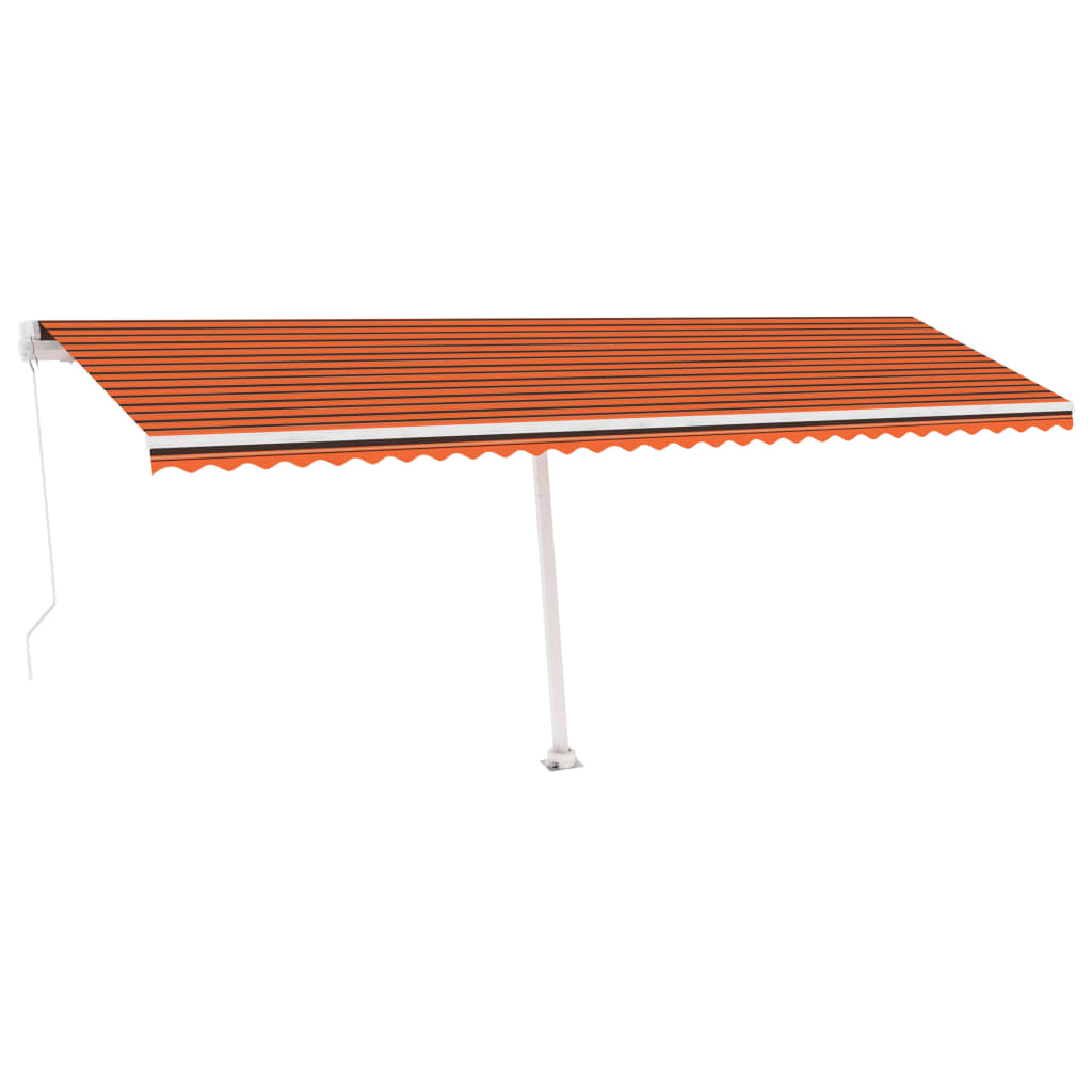 Tenda da Sole Retrattile Manuale LED 600x300 cm Arancio Marrone - homemem39