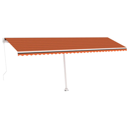 Tenda da Sole Retrattile Manuale LED 600x300 cm Arancio Marrone - homemem39