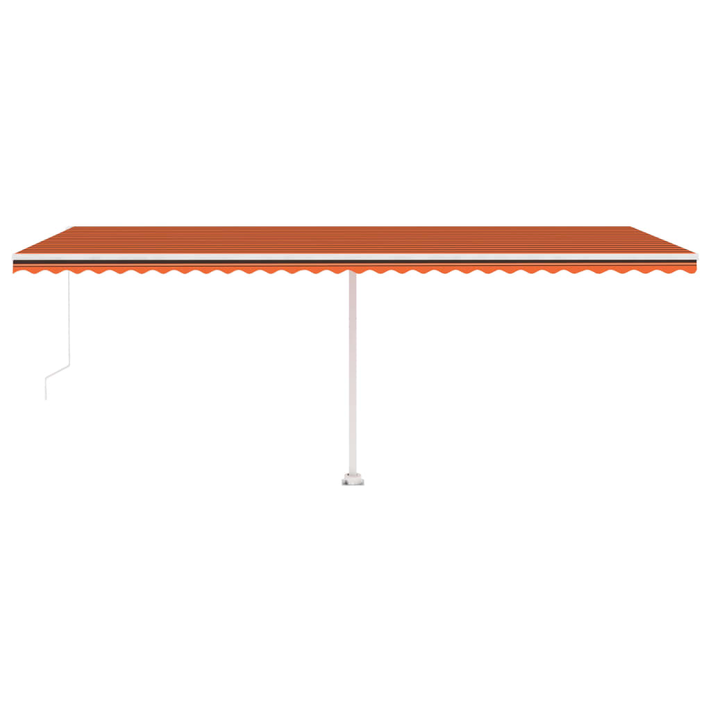 Tenda da Sole Retrattile Manuale LED 600x300 cm Arancio Marrone - homemem39
