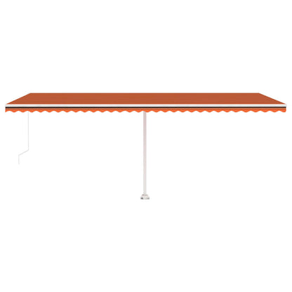 Tenda da Sole Retrattile Manuale LED 600x300 cm Arancio Marrone - homemem39