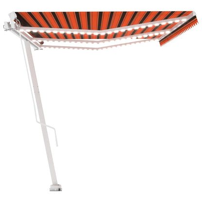 Tenda da Sole Retrattile Manuale LED 600x300 cm Arancio Marrone - homemem39