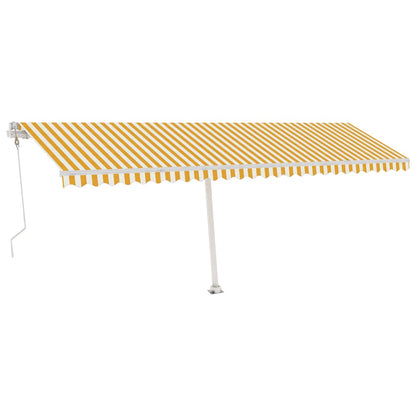 Tenda Automatica con Sensore Vento LED 600x300 cm Gialla Bianca - homemem39