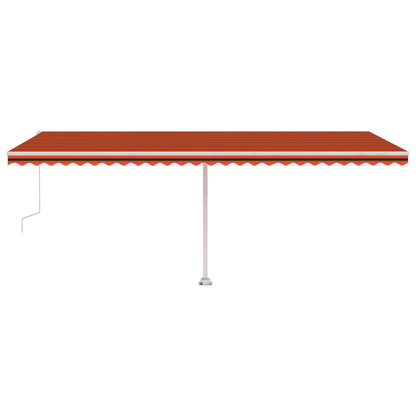 Tenda Automatica Sensore Vento e LED 600x300 cm Arancio Marrone - homemem39